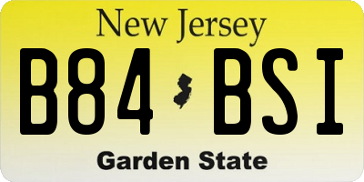 NJ license plate B84BSI