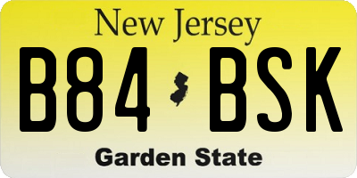NJ license plate B84BSK