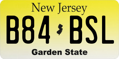 NJ license plate B84BSL