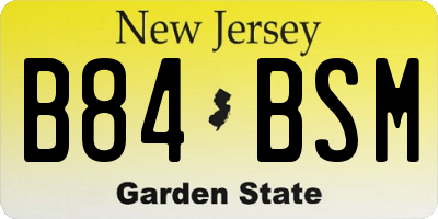 NJ license plate B84BSM