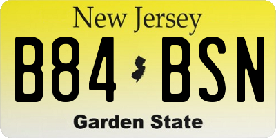 NJ license plate B84BSN