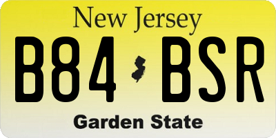 NJ license plate B84BSR