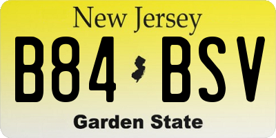 NJ license plate B84BSV