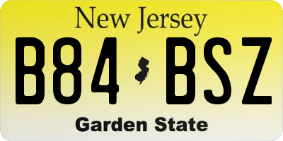 NJ license plate B84BSZ