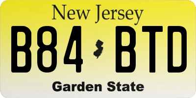 NJ license plate B84BTD
