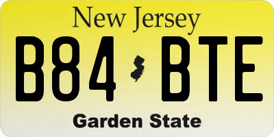 NJ license plate B84BTE