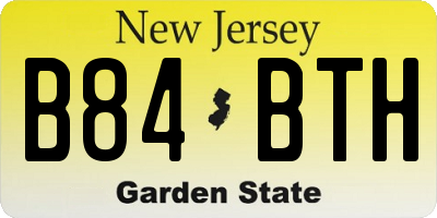 NJ license plate B84BTH