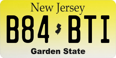 NJ license plate B84BTI