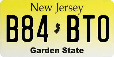 NJ license plate B84BTO