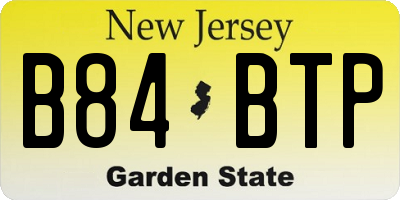 NJ license plate B84BTP