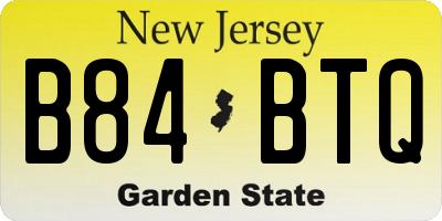 NJ license plate B84BTQ
