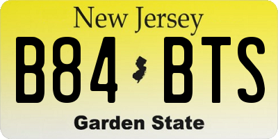 NJ license plate B84BTS