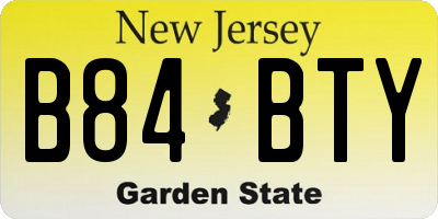 NJ license plate B84BTY