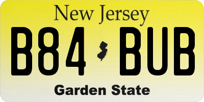 NJ license plate B84BUB