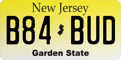 NJ license plate B84BUD