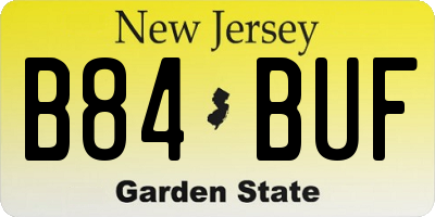 NJ license plate B84BUF