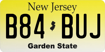 NJ license plate B84BUJ