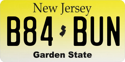 NJ license plate B84BUN