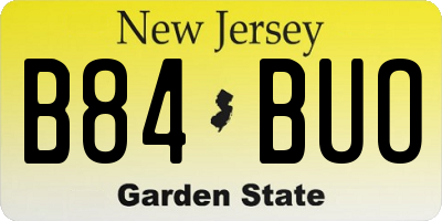 NJ license plate B84BUO