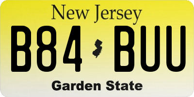 NJ license plate B84BUU