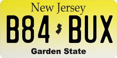 NJ license plate B84BUX