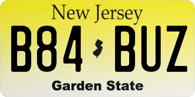 NJ license plate B84BUZ