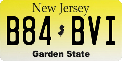 NJ license plate B84BVI