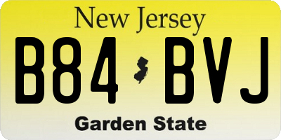 NJ license plate B84BVJ