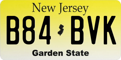 NJ license plate B84BVK