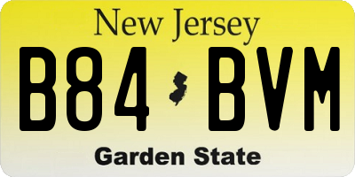 NJ license plate B84BVM