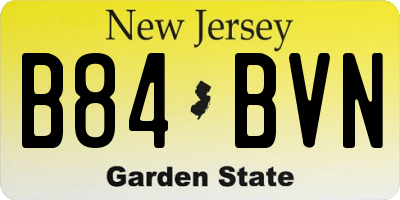 NJ license plate B84BVN
