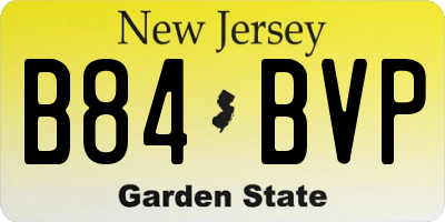 NJ license plate B84BVP