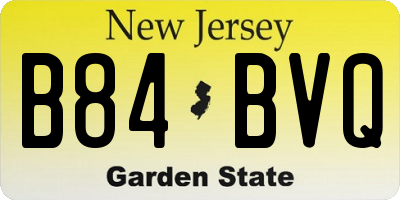 NJ license plate B84BVQ