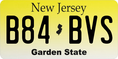 NJ license plate B84BVS