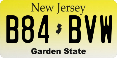 NJ license plate B84BVW