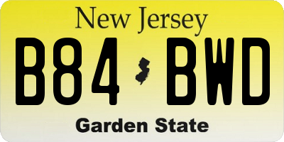 NJ license plate B84BWD