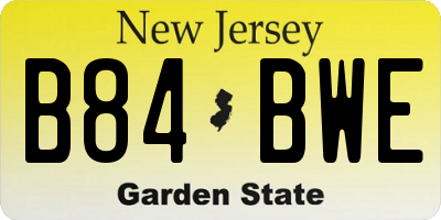 NJ license plate B84BWE