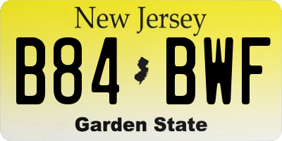 NJ license plate B84BWF