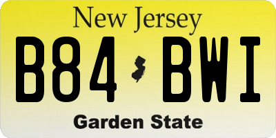 NJ license plate B84BWI