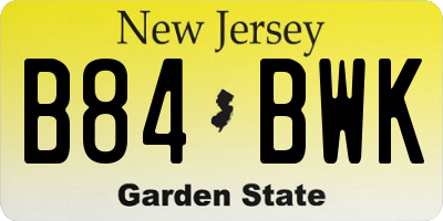 NJ license plate B84BWK