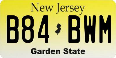 NJ license plate B84BWM