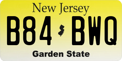 NJ license plate B84BWQ