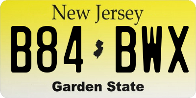 NJ license plate B84BWX
