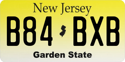 NJ license plate B84BXB