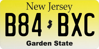NJ license plate B84BXC