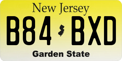 NJ license plate B84BXD