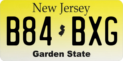 NJ license plate B84BXG
