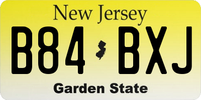 NJ license plate B84BXJ