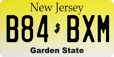 NJ license plate B84BXM