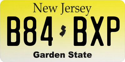NJ license plate B84BXP